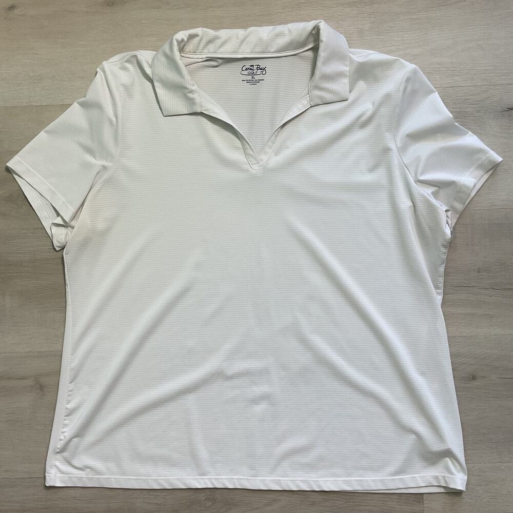 Coral Bay Golf Pickleball Collared Polo Moisture Wicking Striped Womens XL